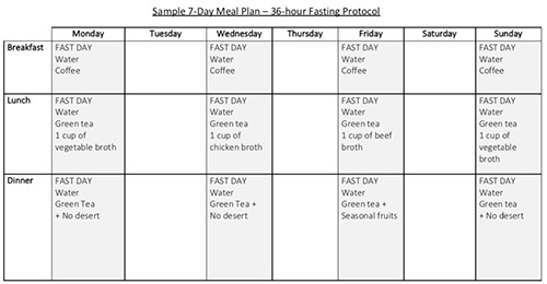 Daily Diet Template from fastlifehacks.com