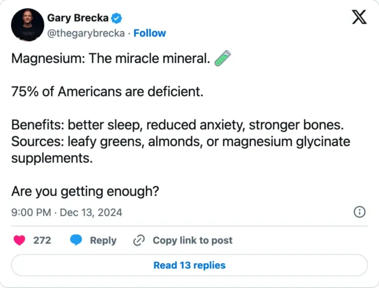 Gary Brecka discussing magnesium deficiency