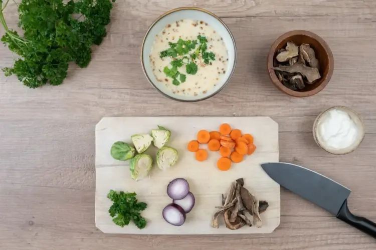 Different types of food on a table that Gary Brecka eats