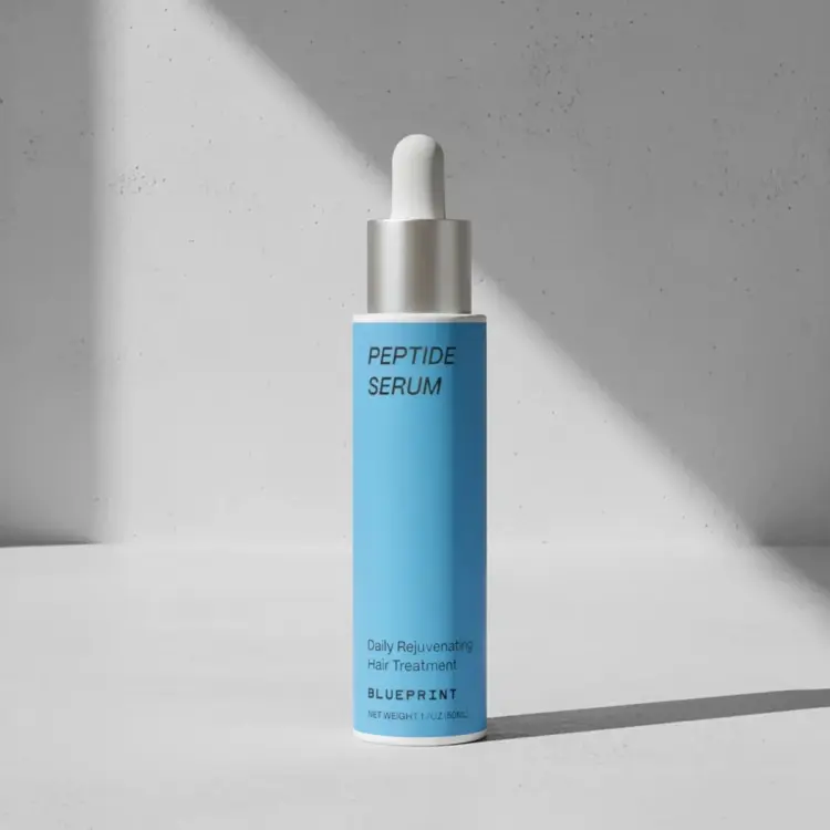 Closeup of Bryan Johnson's Blueprint peptide serum