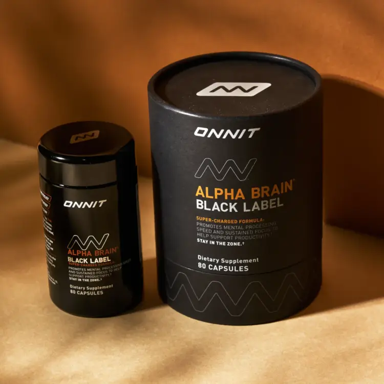 Closeup of Alpha Brain Black Label capsules for Joe Rogan
