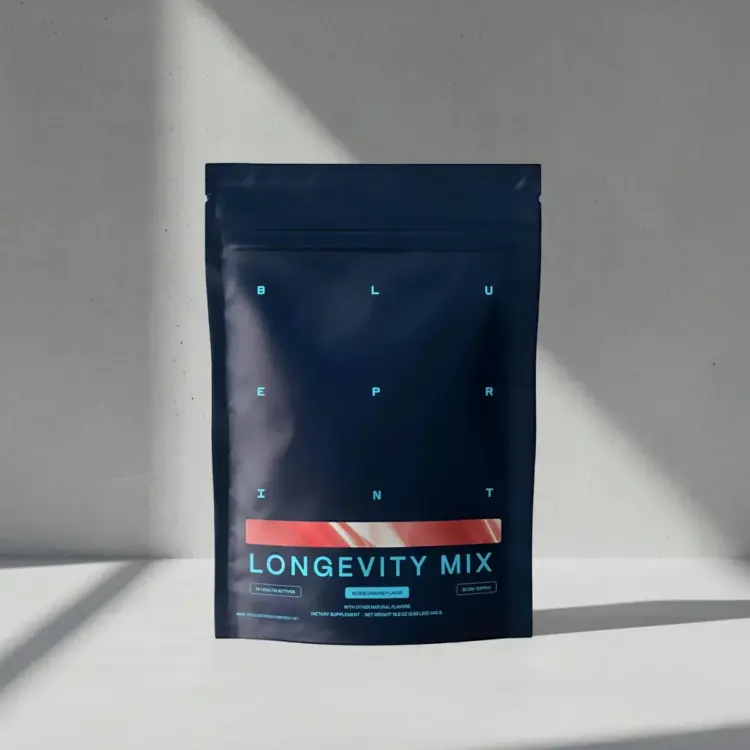 Closeup of Blueprint's Longevity Mix for Bryan Johnson