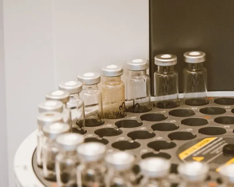 Closeup of peptide vials for Sam Sulek